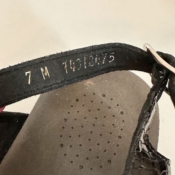 SAS Allegro Heel Strap Sandal in Black Croc - Size 7 - Picture 4 of 14